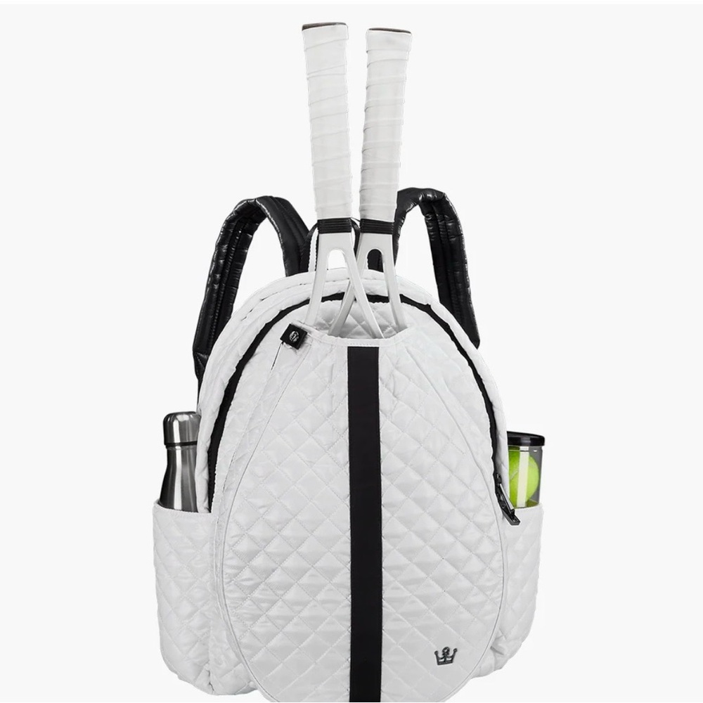 Oliver Thomas White Quilted Tennis Backpack
